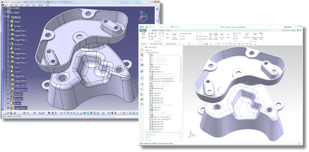 3D CAD model translation process visualization
